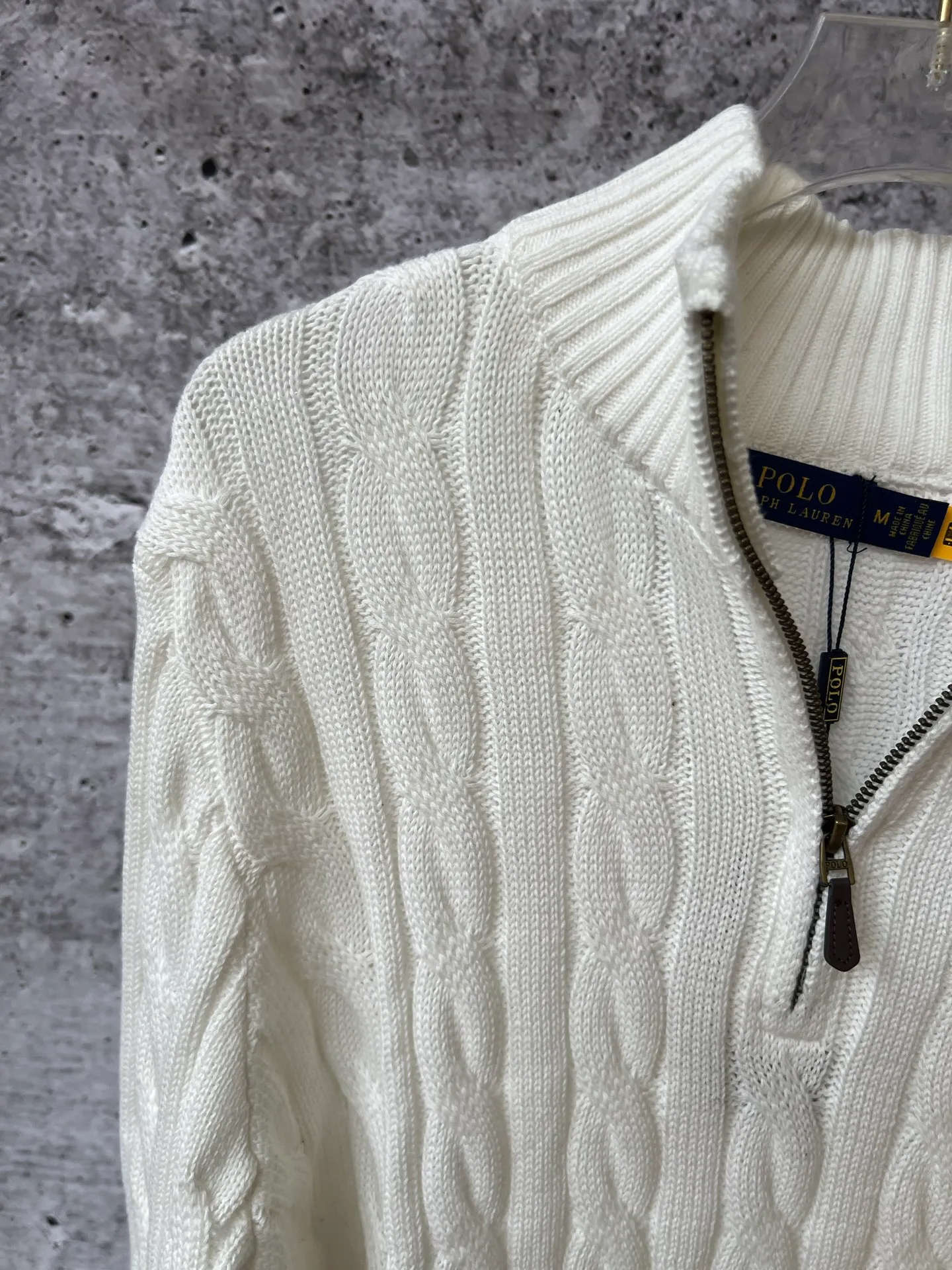 P240 Ralph Lauren classic unisex half-zip rubberized sweater, popular on all major platforms, original and consistent washed fabrics, workmanship details restored to the original, original pony embroidery on the chest, original custom-made hardware accessories